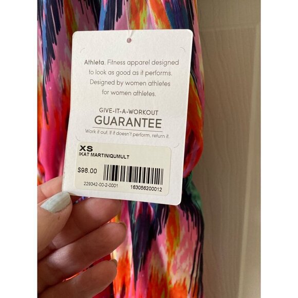 Athleta NWT Ikat Martinique Sleeveless Multi-Color Dress, Tassel Tie Size XS - Picture 7 of 7
